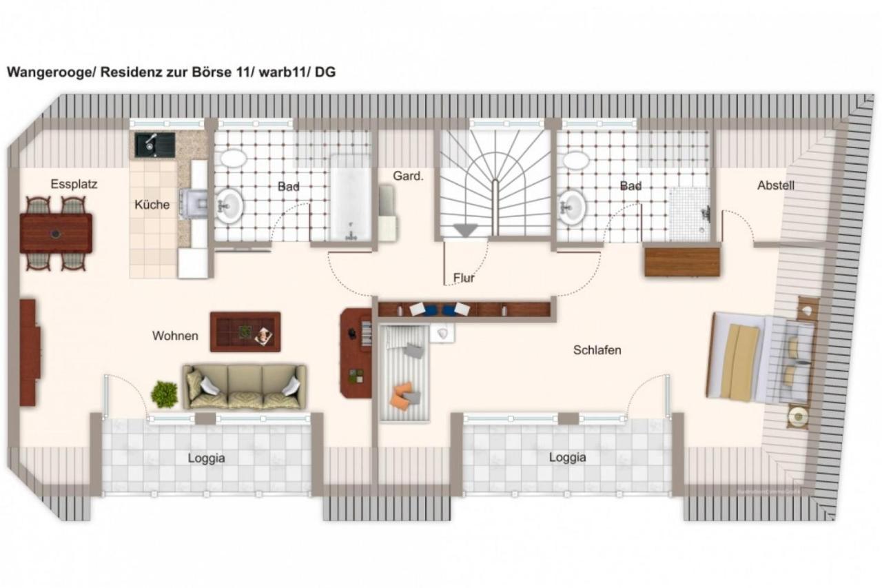 Ferienwohnung Residenz zur Börse Residenz zur Börse 11 Wangerooge Exterior foto